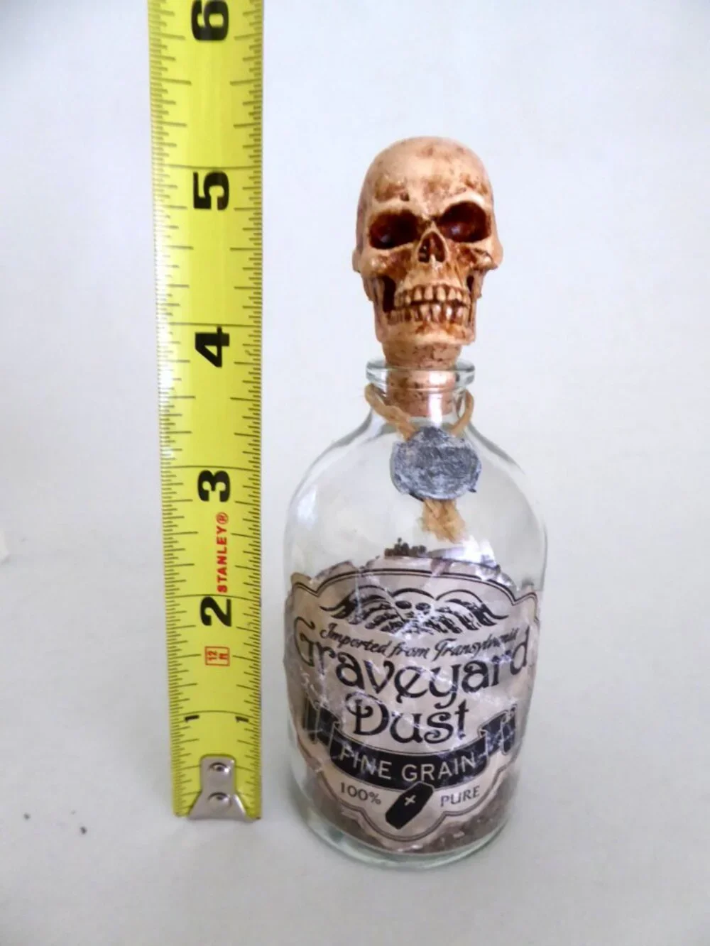 NEW GLASS APOTHECARY BOTTLE GRAVEYARD DUST GOTHIC ODDITY PROP HARRY POTTER
